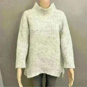 Cotelac  Alpaca Wool Oversized Minimalist Grey Turtle Neck Chunky Sweater